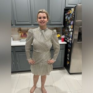 SAYLOR Metallic Silver Dress